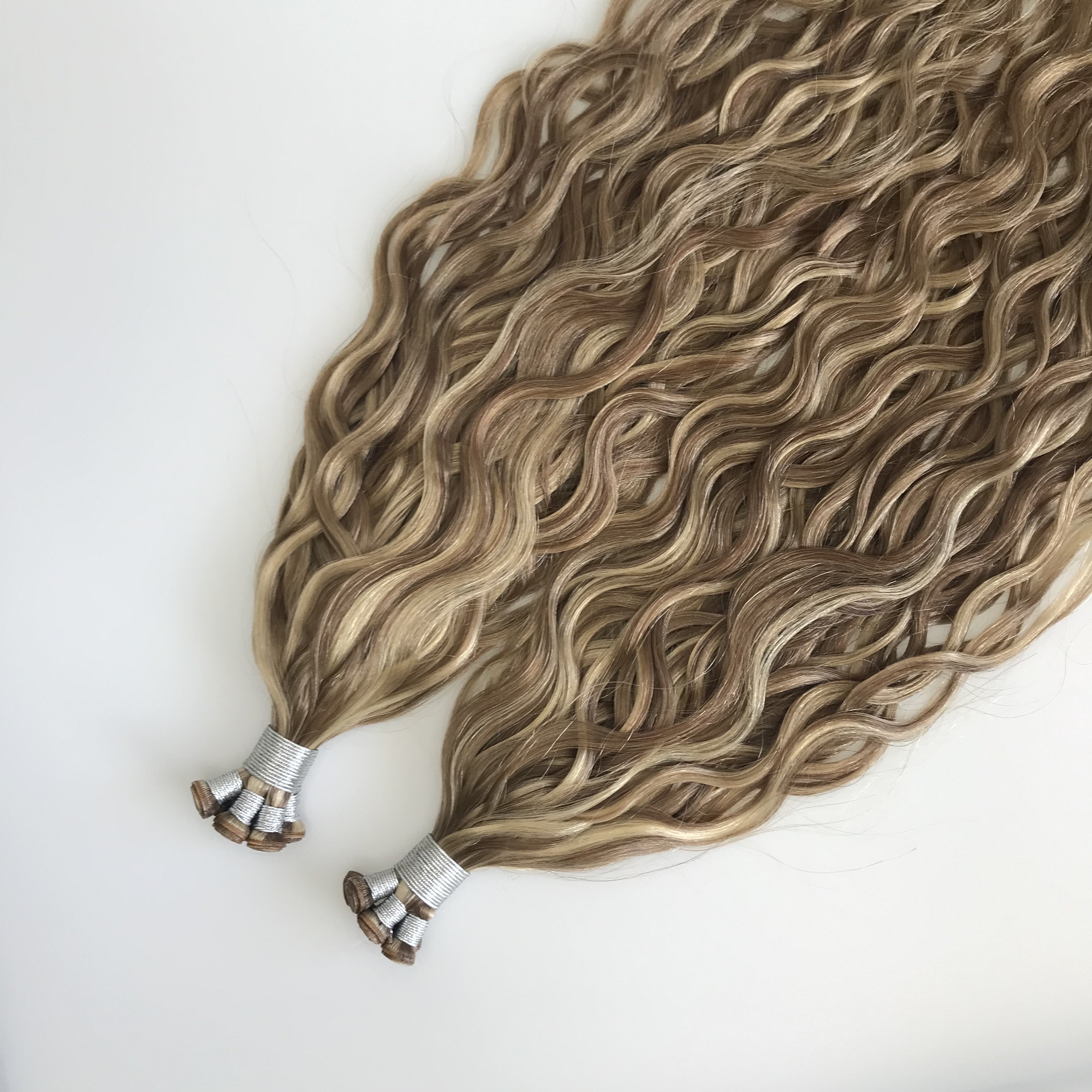 Salon Quality Newest Russian Natural Curly Genius Weft Wholesale Ready To Ship Soft Natural Human Hair Extensions Genius Weft