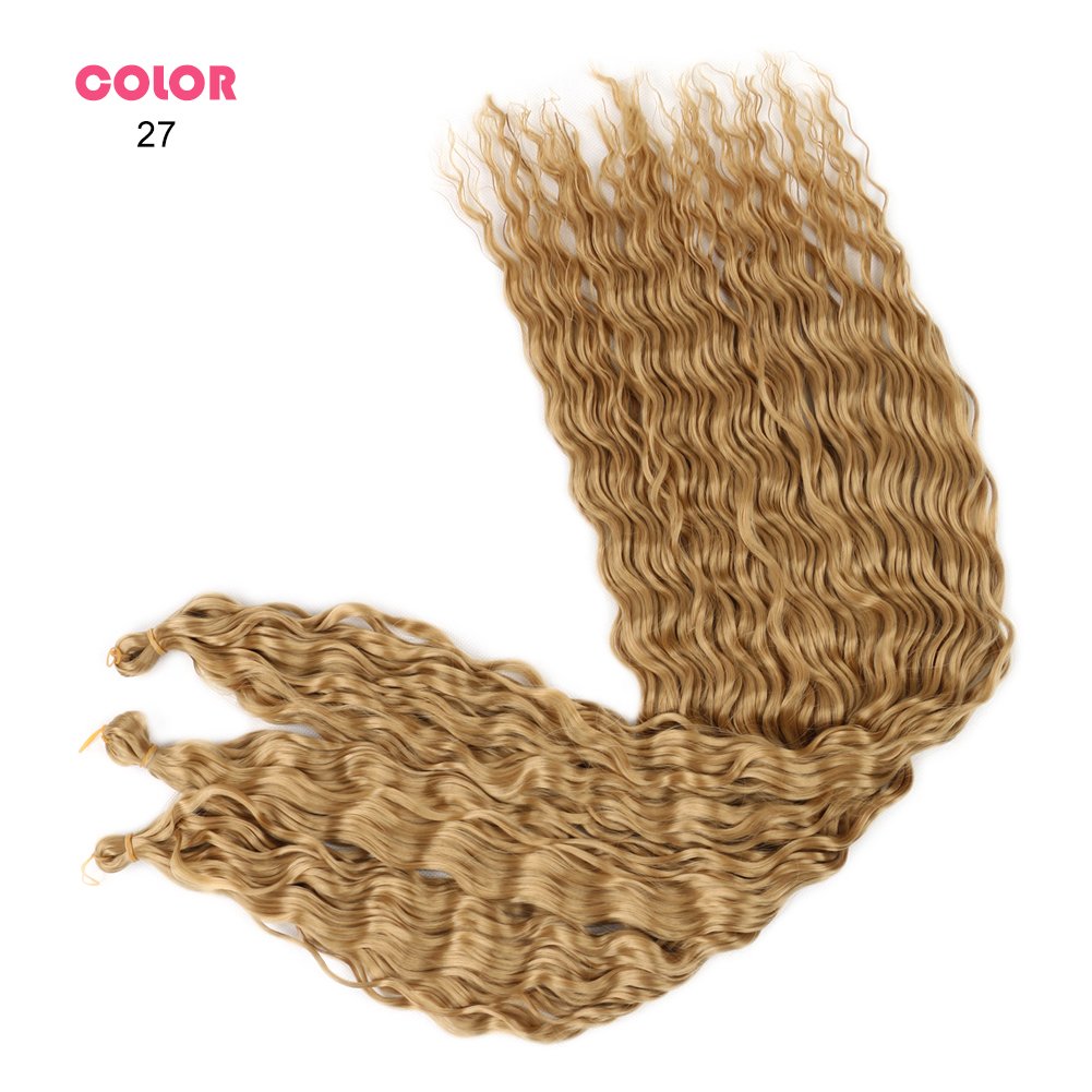 30inches 100g Deep wave Wholesale Premium Synthetic Extension No Weft Curly Super Wave Deep Bulk Hair For Boho Braiding Hair