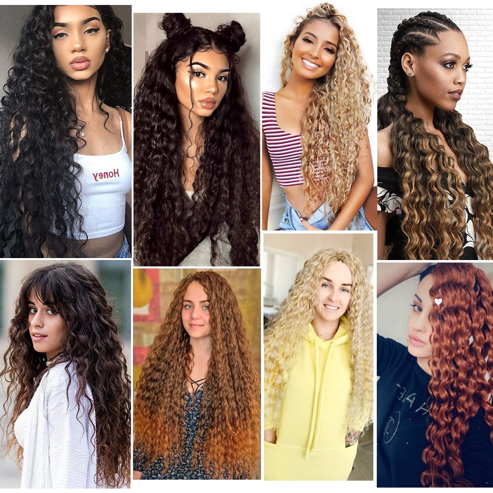 30inches 100g Deep wave Wholesale Premium Synthetic Extension No Weft Curly Super Wave Deep Bulk Hair For Boho Braiding Hair