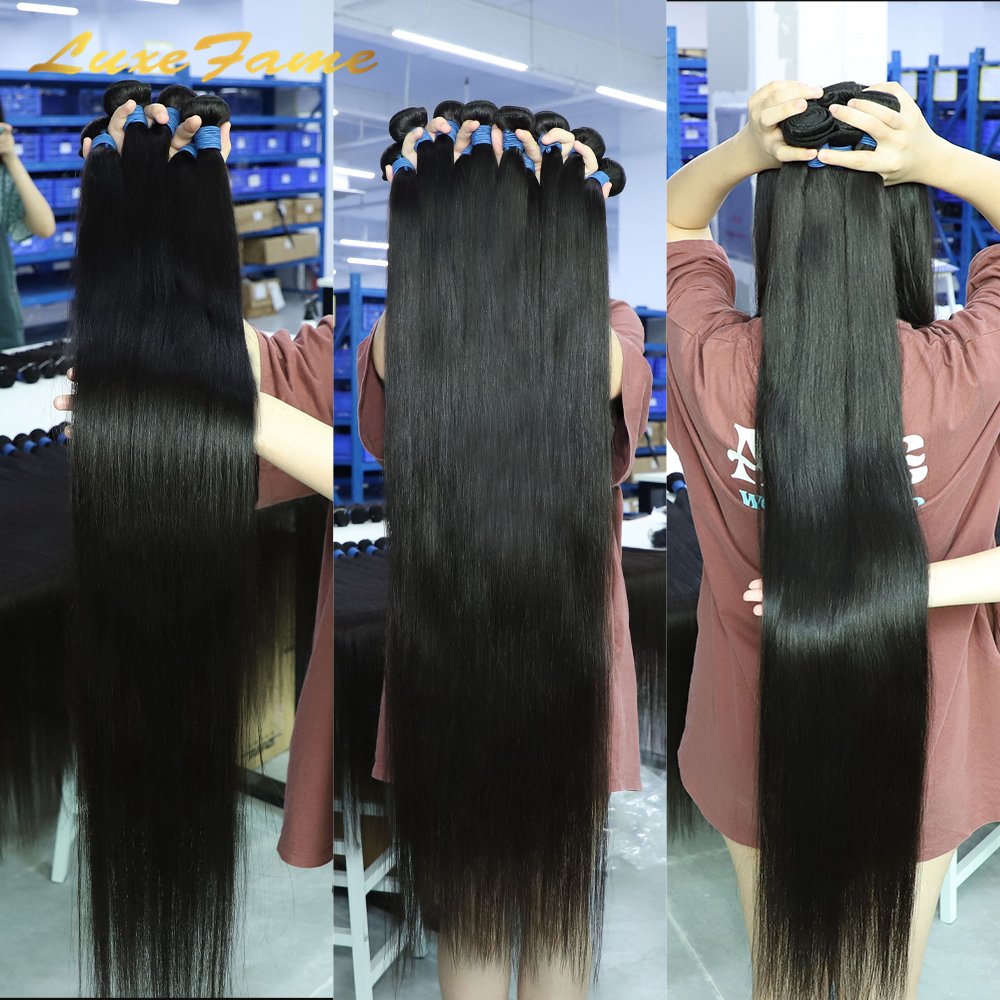 Double Draw Hair Extensions Weft,Bone Straight Human Hair Extension,100% Human Hair for Black Women