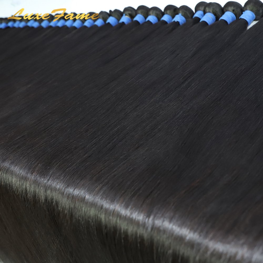 Double Draw Hair Extensions Weft,Bone Straight Human Hair Extension,100% Human Hair for Black Women