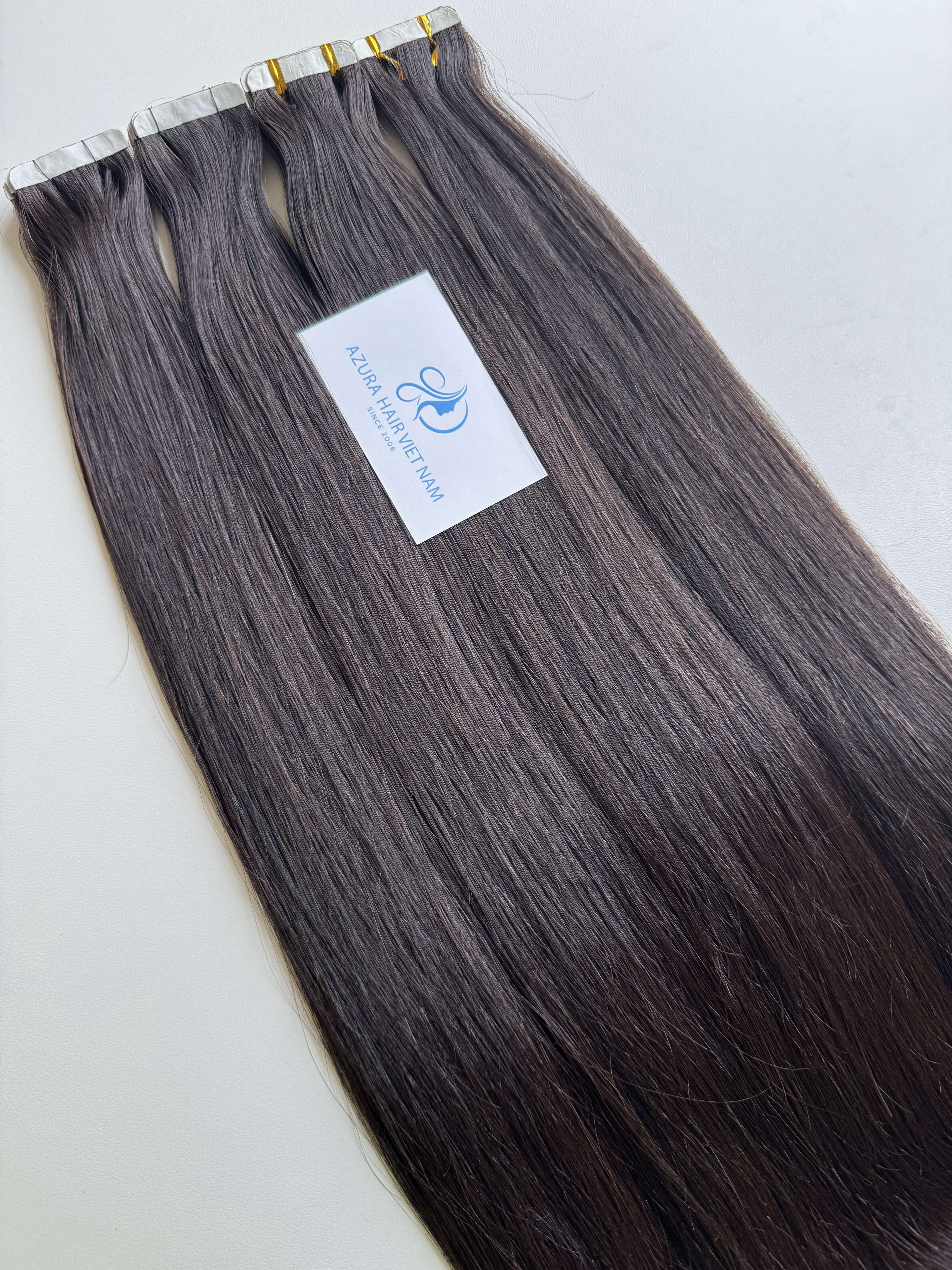 Wholesale 100% Silky Straight Human Hair Extensions Invisible Tape In VietNamese Raw Hair Kinky Style