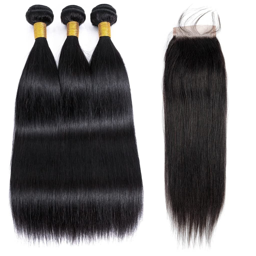 Best top quality Brazilian virgin human hair extension bundles with closure, hd transparent swiss lace closure vendor