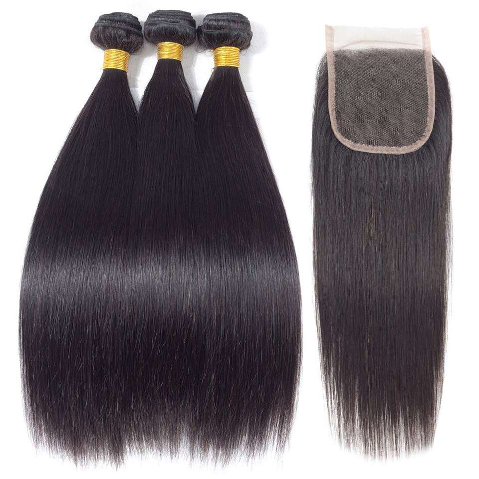 Best top quality Brazilian virgin human hair extension bundles with closure, hd transparent swiss lace closure vendor