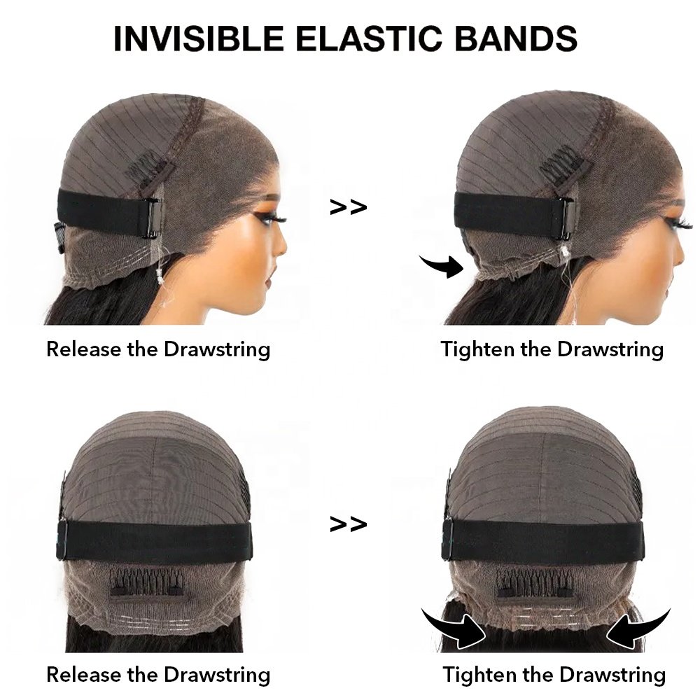 Invisible-strap Drawstring 360 Wigs 150 180 Density Remy Human Hair Wigs Hd Lace Wear To Go Curly Lace Frontal Wig For Ladies