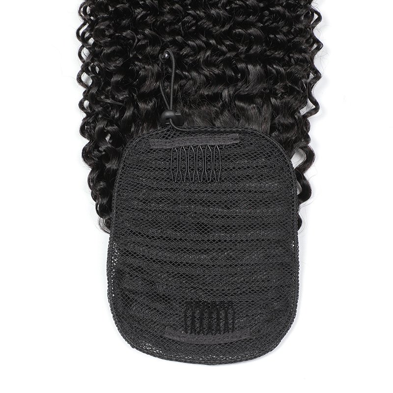 Fast shipping wholesale price high quality 100% human hair kinky curl hair ponytail