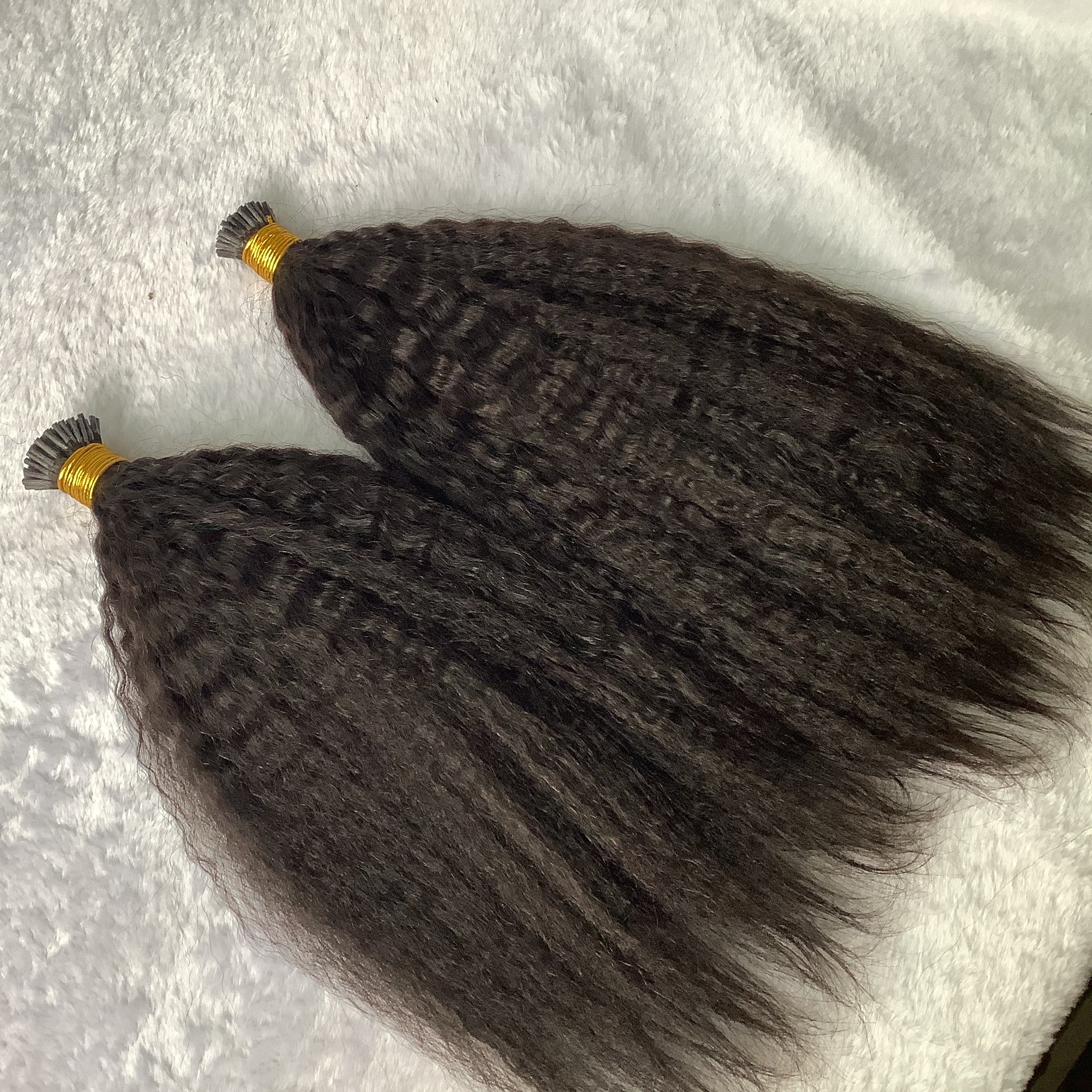 Wholesale 100% Human Hair Keratina No Shedding Tangle Free Peruvian Virgin Nature Hair 50g 100g Kinky Straight I Tip Extensions