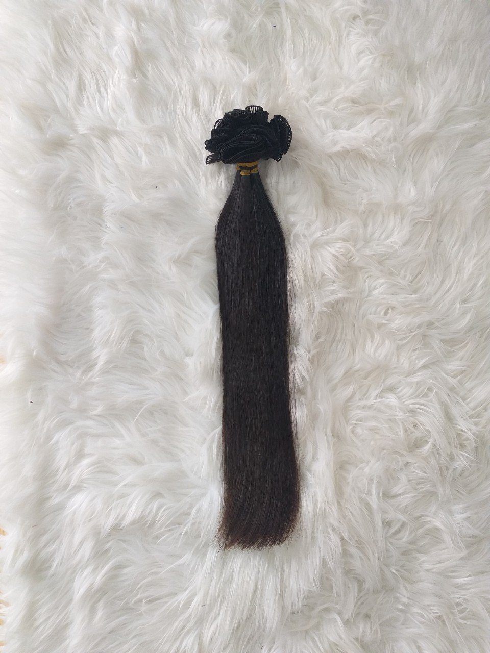 Hand-tied Weft Bundles Balayage Natural Black Virgin Raw Remy Hair Double Drawn Cuticle Aligned Soft Human Hair Extensions