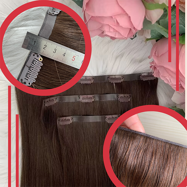 Fasimei Wholesale Price 100% Human Hair Seamless PU Clip In Hair Extension