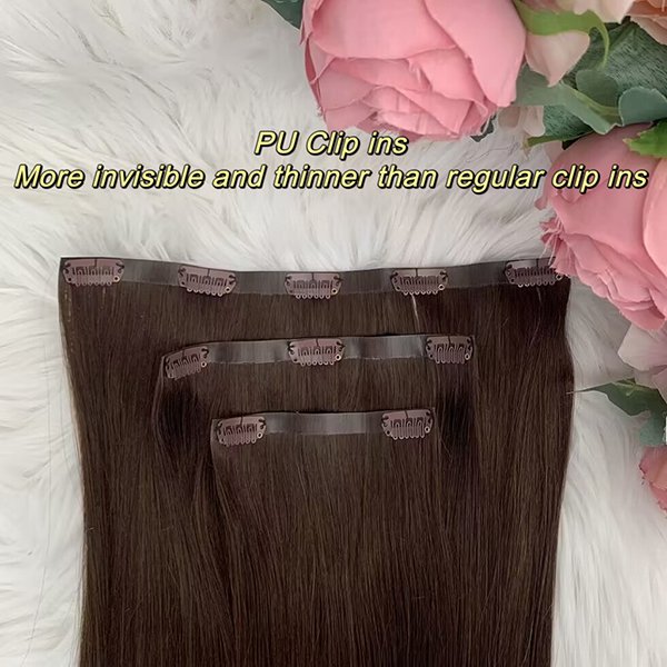 Fasimei Wholesale Price 100% Human Hair Seamless PU Clip In Hair Extension