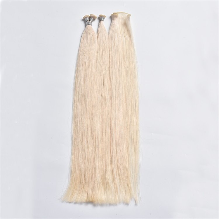 Manufacture price hand tied weft human hair extensions double drawn genius weft