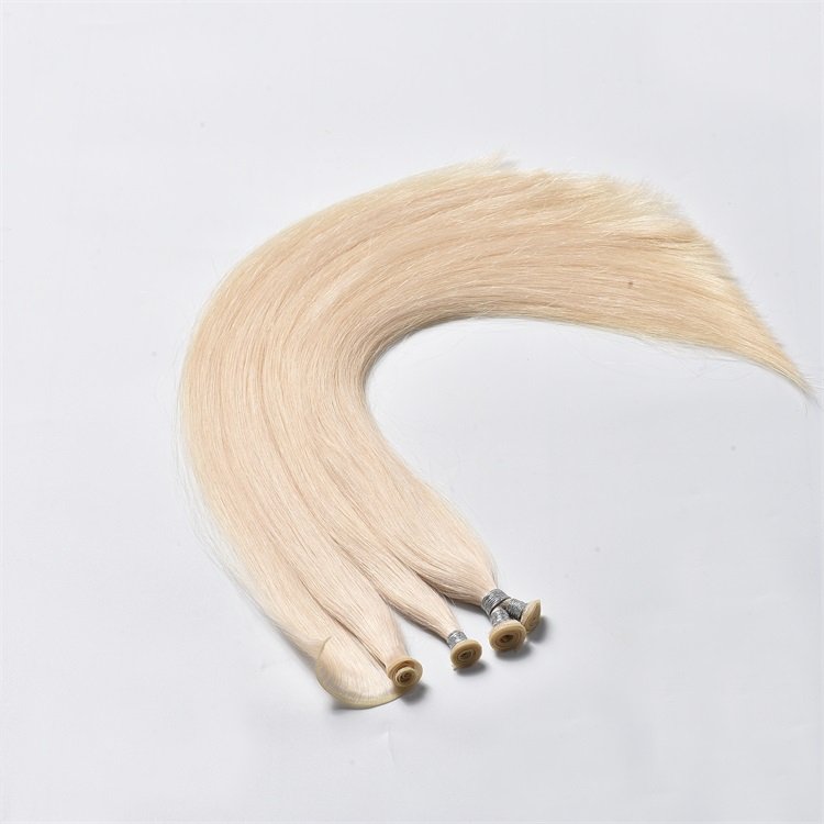 Manufacture price hand tied weft human hair extensions double drawn genius weft