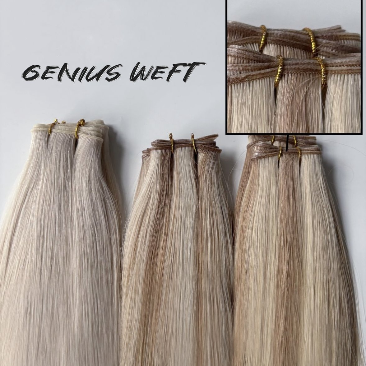 New Hand-Tied Weft Flat Invisible Weft Human Hair Extensions Seamless Genius Weft