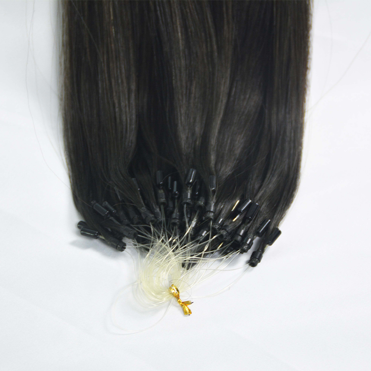 Double Drawn Micro Loop Ring Raw Virgin Human Hair Micro Beads Weft Hair Extensions Remy Micro Link Human Hair Extensions