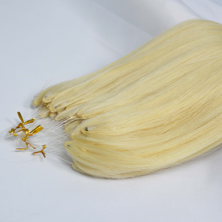 Double Drawn Micro Loop Ring Raw Virgin Human Hair Micro Beads Weft Hair Extensions Remy Micro Link Human Hair Extensions