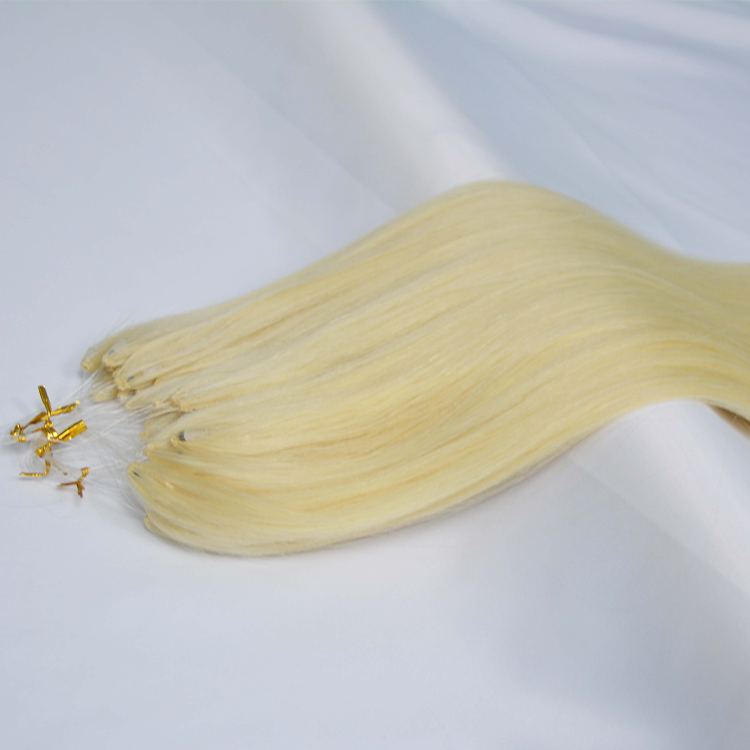 Double Drawn Micro Loop Ring Raw Virgin Human Hair Micro Beads Weft Hair Extensions Remy Micro Link Human Hair Extensions
