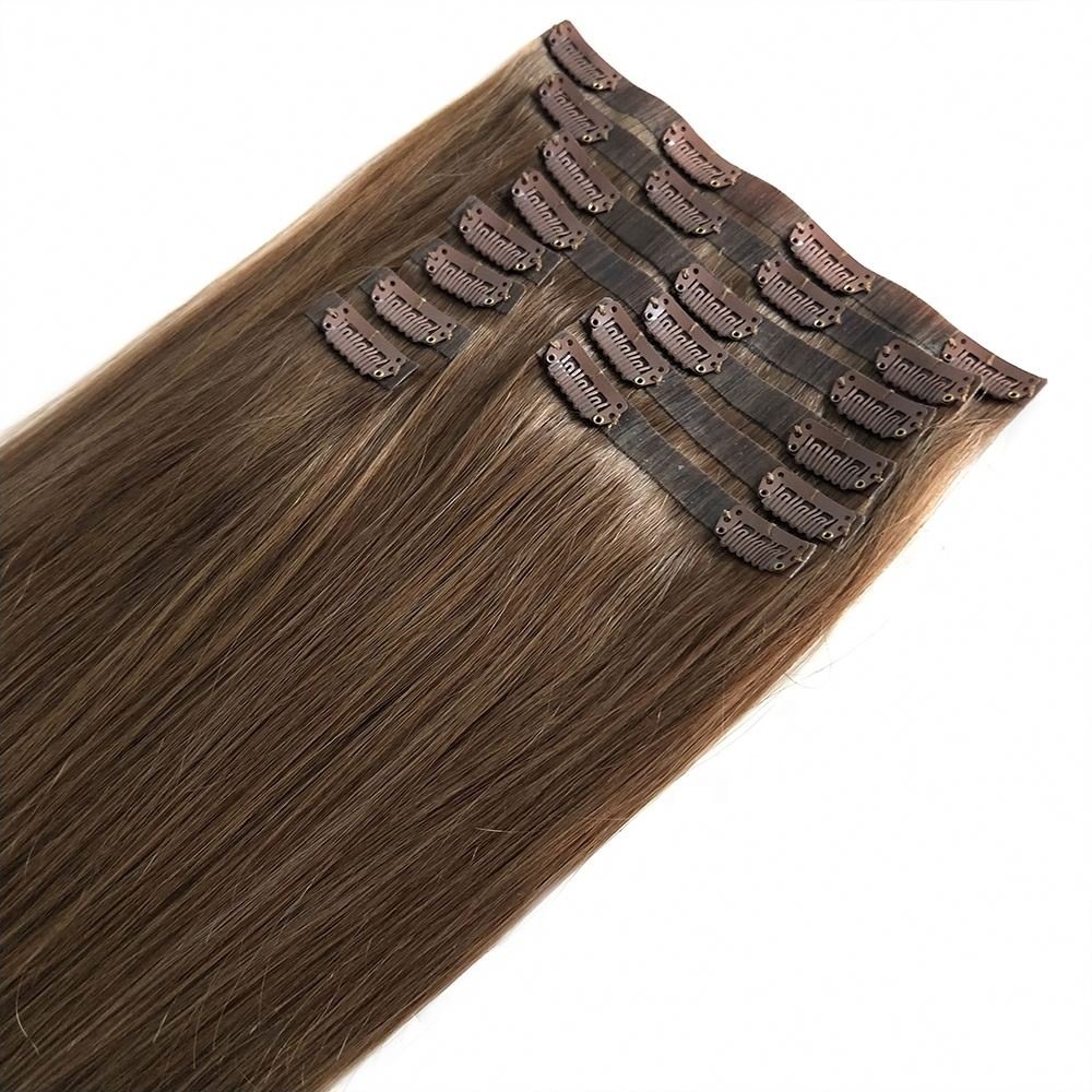 African American Clip In Human Hair Extensions Natural Indian Virgin Hair Full Head Kinky Curly Straight Clip Ins
