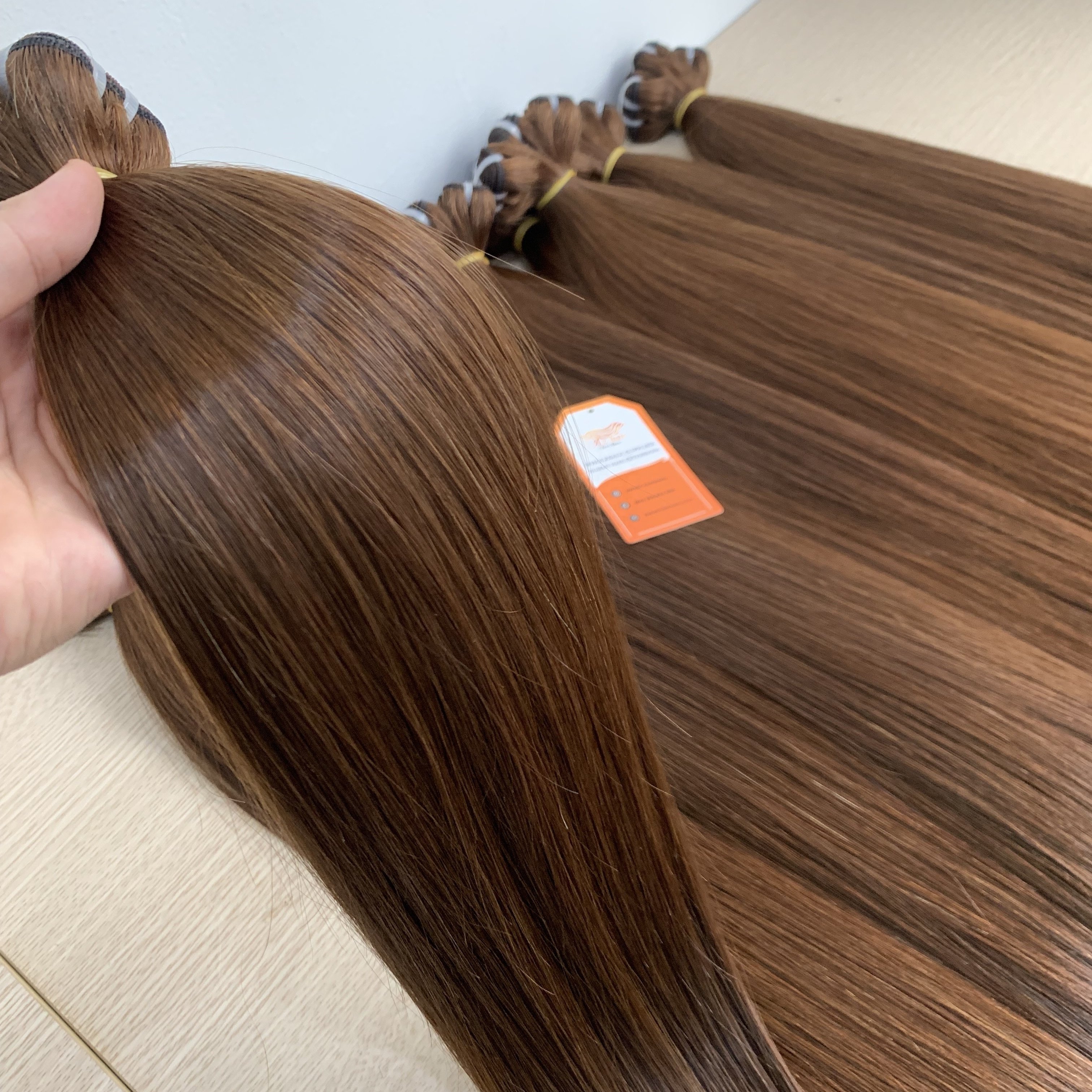 Dark Brown Vietnamese Human Hair Bundles Closure Full Wig Raw Hair Double Drawn Virgin Remy Hair Extensions Cheap Price