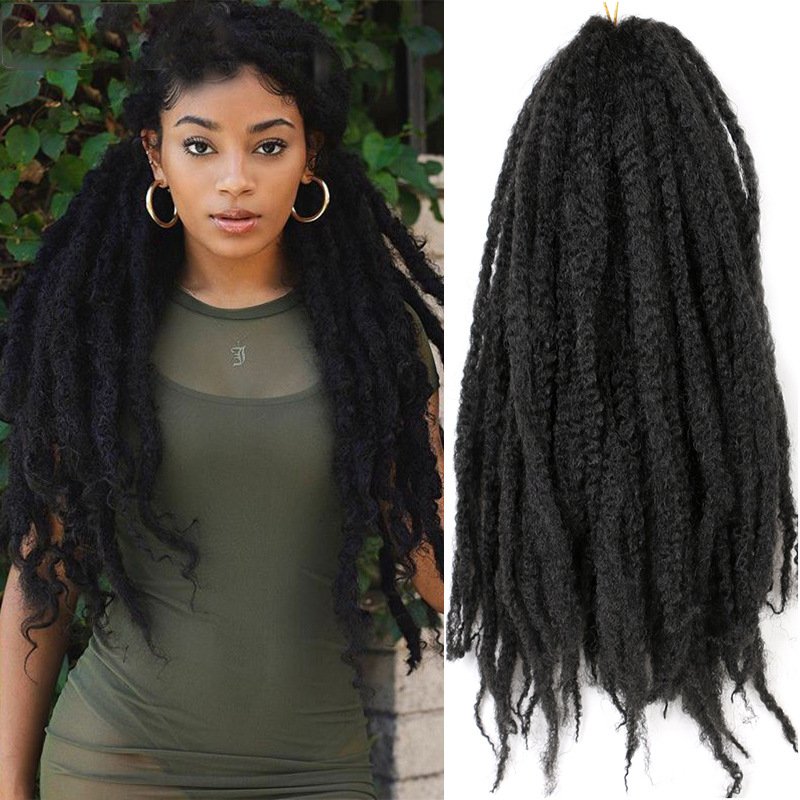 Curly Afro Braids Hair 24inches 100g Solid Soft Fluffy Twist Hair Synthetic Bomb Braiding Hair