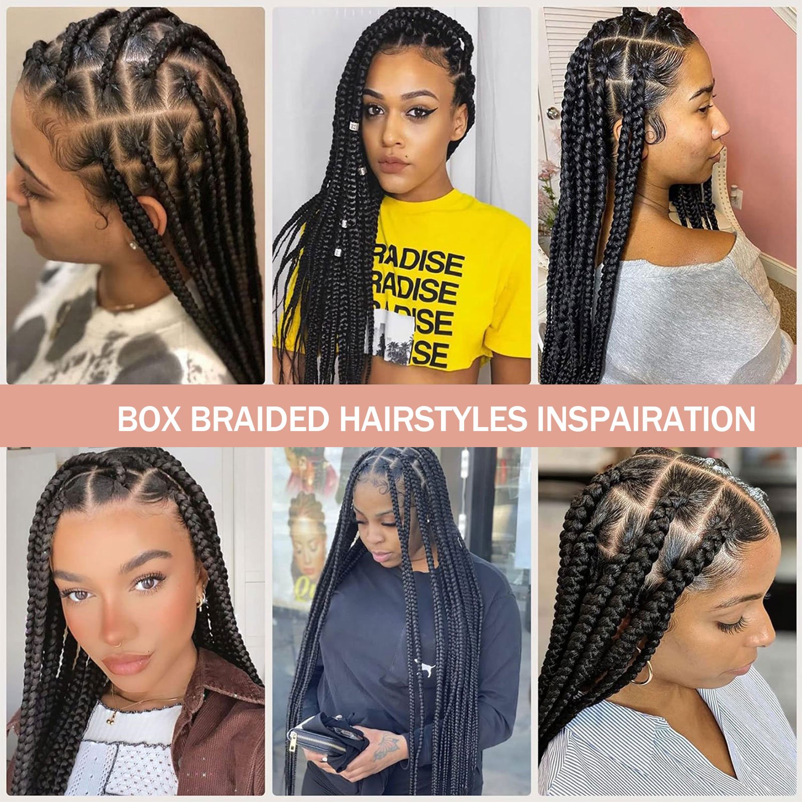 FH 40 inches Full Lace Large Box Braid Wig for Black Women Transparent Full Lace Glueless Knotless Braided Wigs