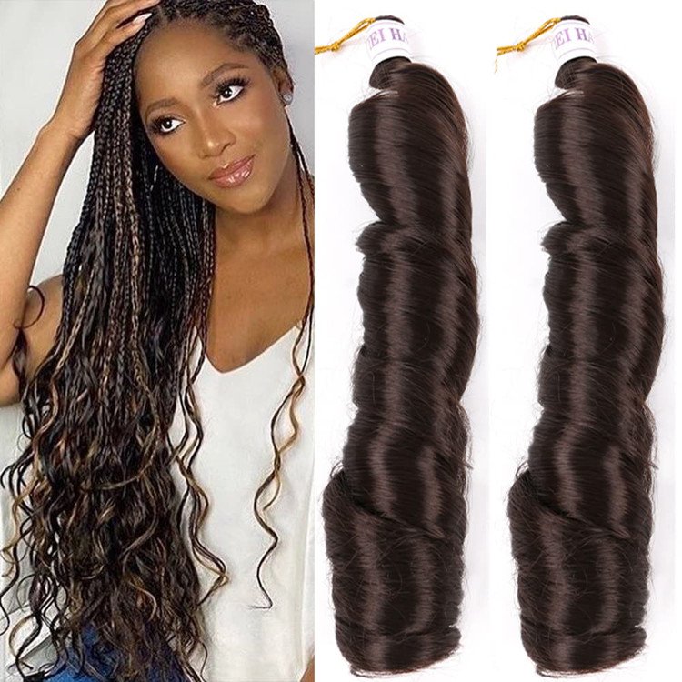 Silky French Curl Loose Wavy Hair Braids Ombre Soft Pony Style 22inch 100g Spanish French Curls Braids Hair Extensions For Women