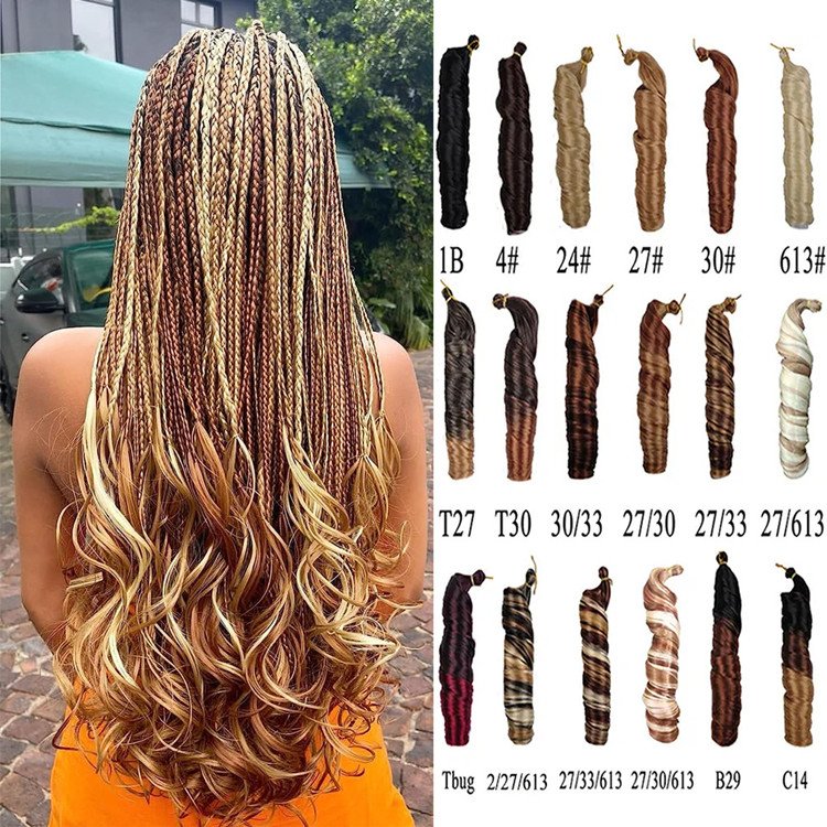Silky French Curl Loose Wavy Hair Braids Ombre Soft Pony Style 22inch 100g Spanish French Curls Braids Hair Extensions For Women
