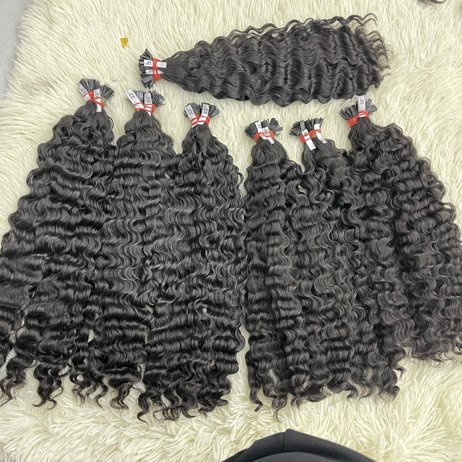 Flat Tip Hair Extension Virgin Vietnamese Raw Hair Wholesale Double Drawn Burmese Curly Human Hair Extensions