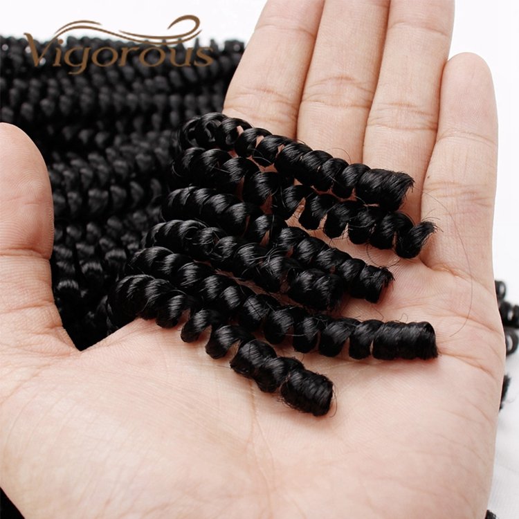 Vigorous Synthetic Crochet Braids Passion Twist Pre-Looped Fluffy Natural Black Color Water Wave Pre-Twisted For Black Woman