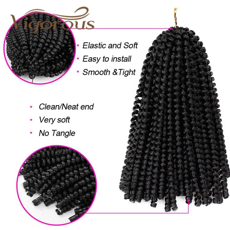 Vigorous Synthetic Crochet Braids Passion Twist Pre-Looped Fluffy Natural Black Color Water Wave Pre-Twisted For Black Woman