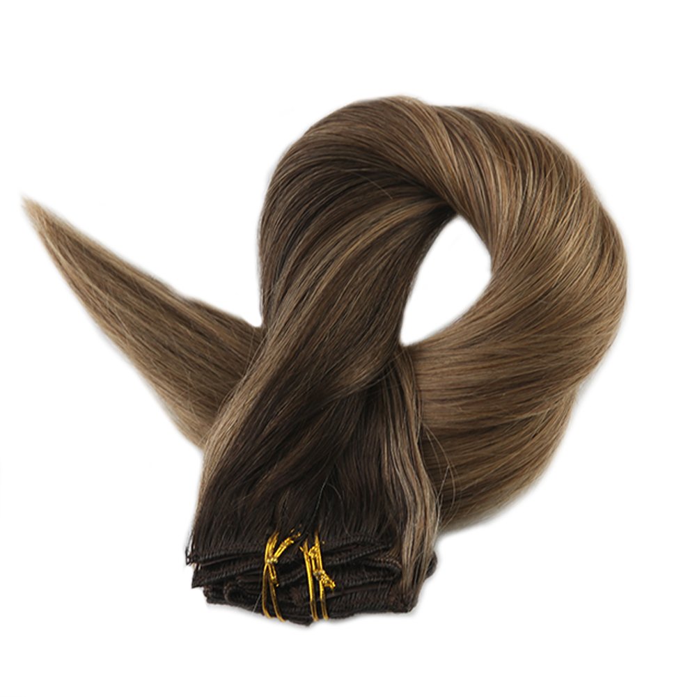 Wholesale high quality double drawn remy clip in 100% human hair extensions