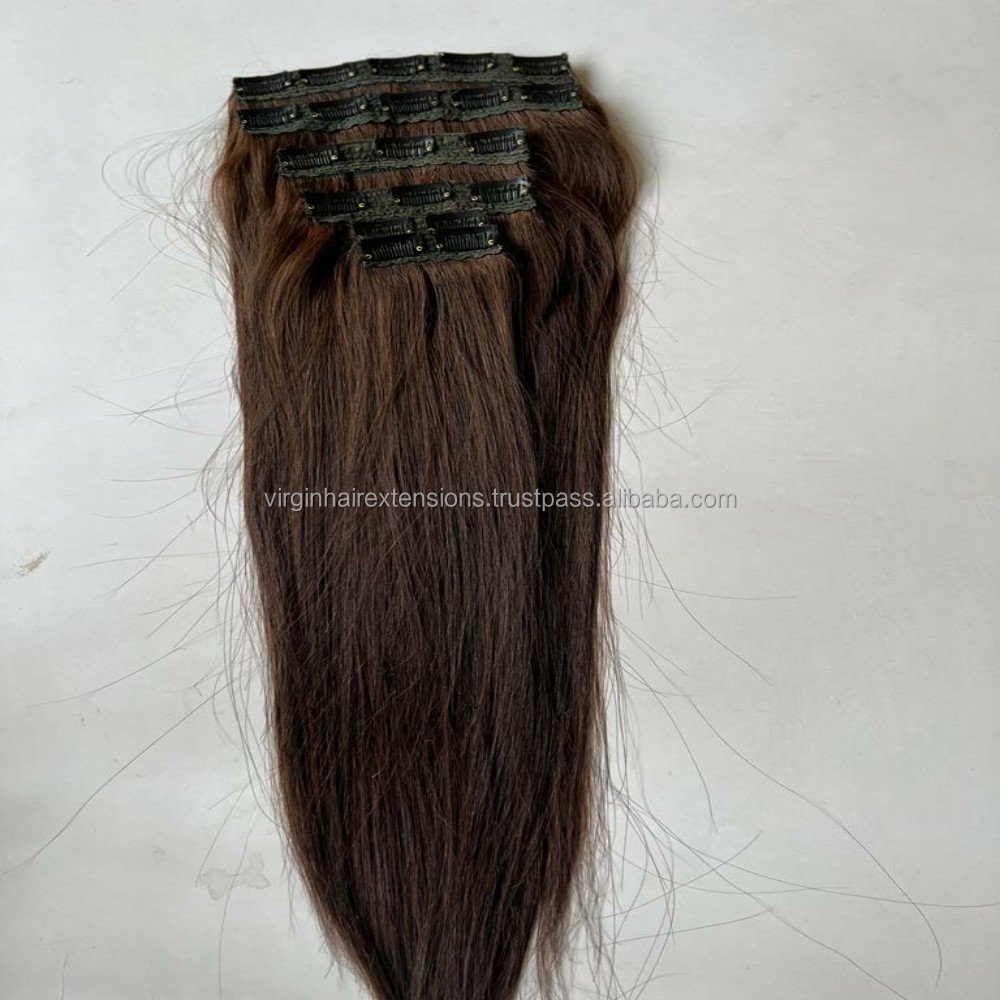 20-Piece Clip-in Hair Extensions for Men Virgin Human Remy Hair Indian Brazilian Wave Styles Clip Set from Premium Material