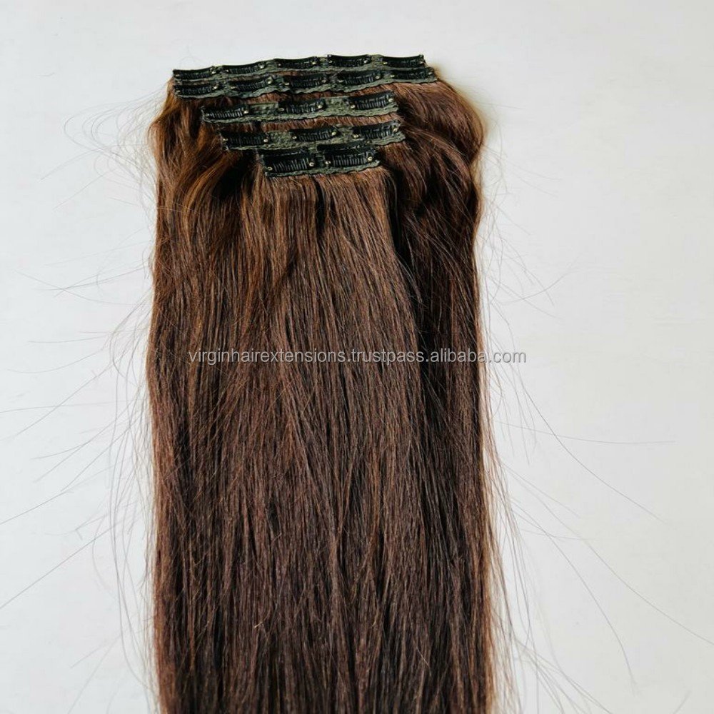 20-Piece Clip-in Hair Extensions for Men Virgin Human Remy Hair Indian Brazilian Wave Styles Clip Set from Premium Material