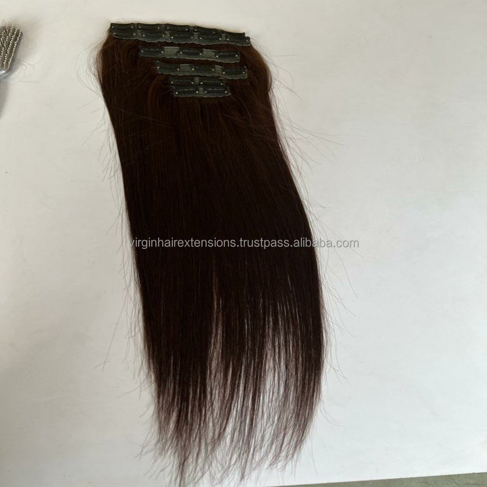 20-Piece Clip-in Hair Extensions for Men Virgin Human Remy Hair Indian Brazilian Wave Styles Clip Set from Premium Material