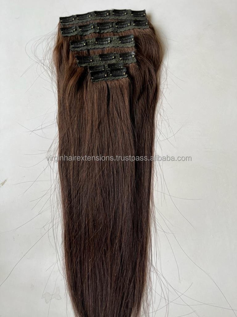 20-Piece Clip-in Hair Extensions for Men Virgin Human Remy Hair Indian Brazilian Wave Styles Clip Set from Premium Material