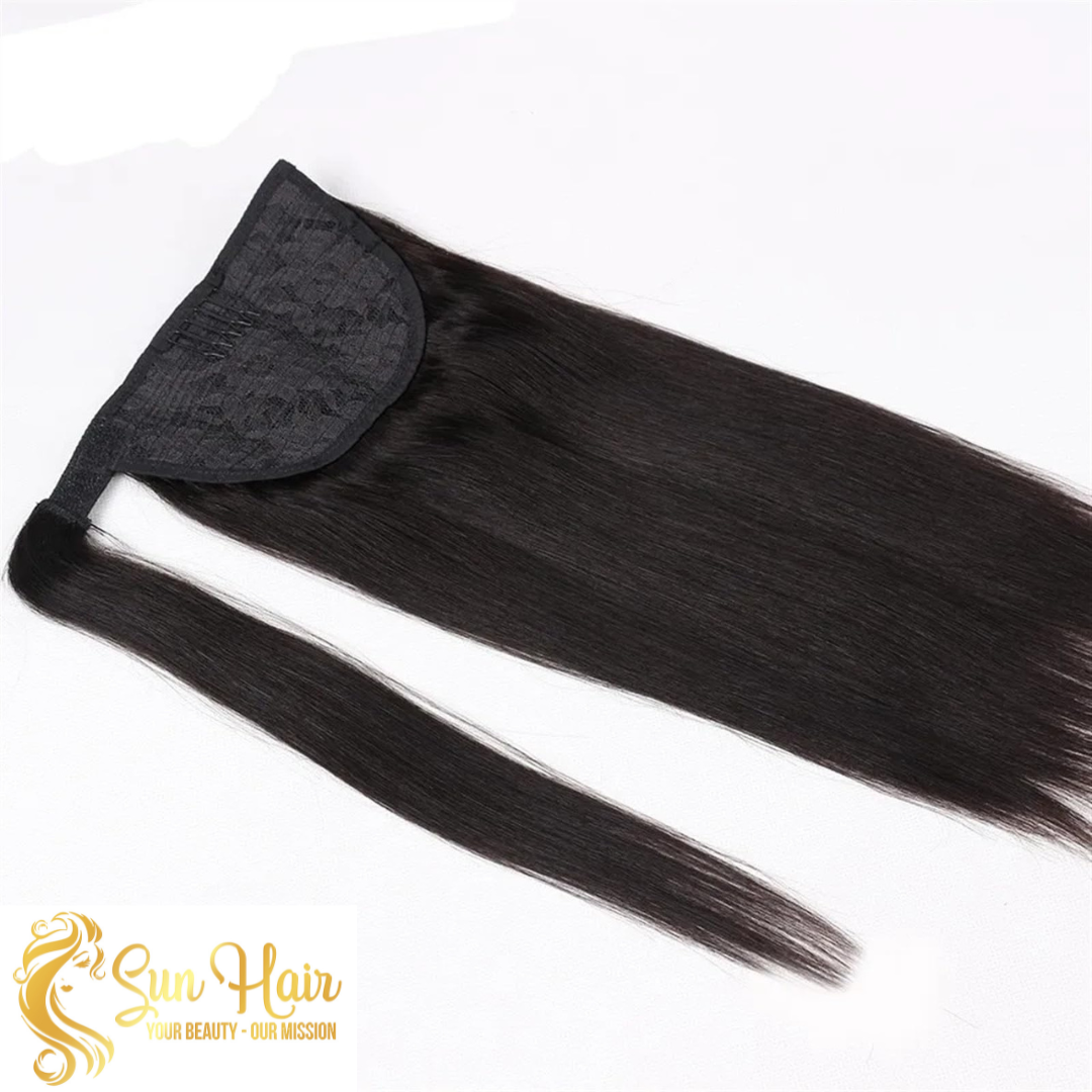 Sun Hair Company Wholesale Wrap Around Clip in Ponytail Long Hair Straight 100% Raw Vietnamese Human Hair Extensions