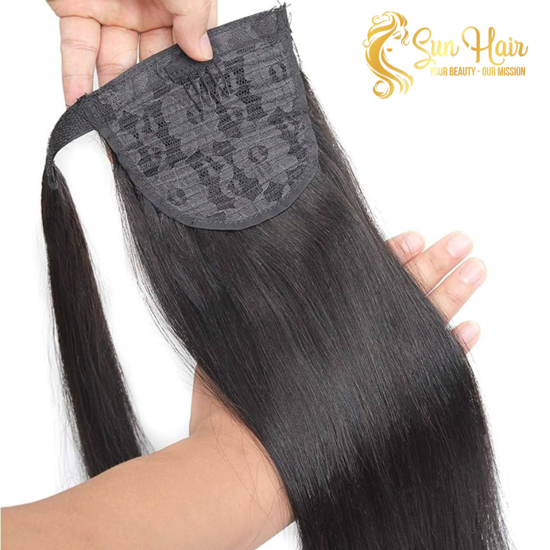 Sun Hair Company Wholesale Wrap Around Clip in Ponytail Long Hair Straight 100% Raw Vietnamese Human Hair Extensions