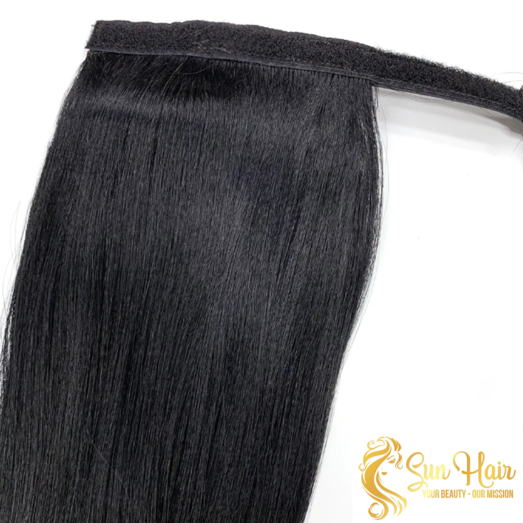 Sun Hair Company Wholesale Wrap Around Clip in Ponytail Long Hair Straight 100% Raw Vietnamese Human Hair Extensions