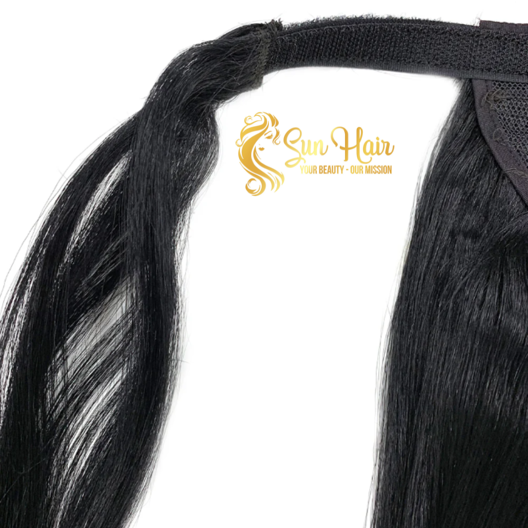 Sun Hair Company Wholesale Wrap Around Clip in Ponytail Long Hair Straight 100% Raw Vietnamese Human Hair Extensions