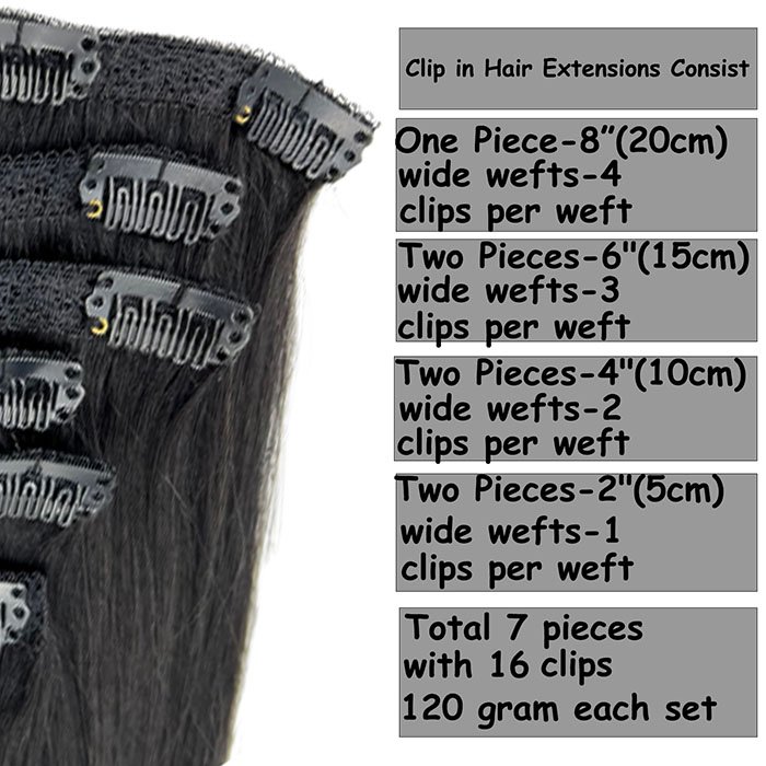 Factory direct-sales Cuticle Aligned 7pcs clip in human hair extensions