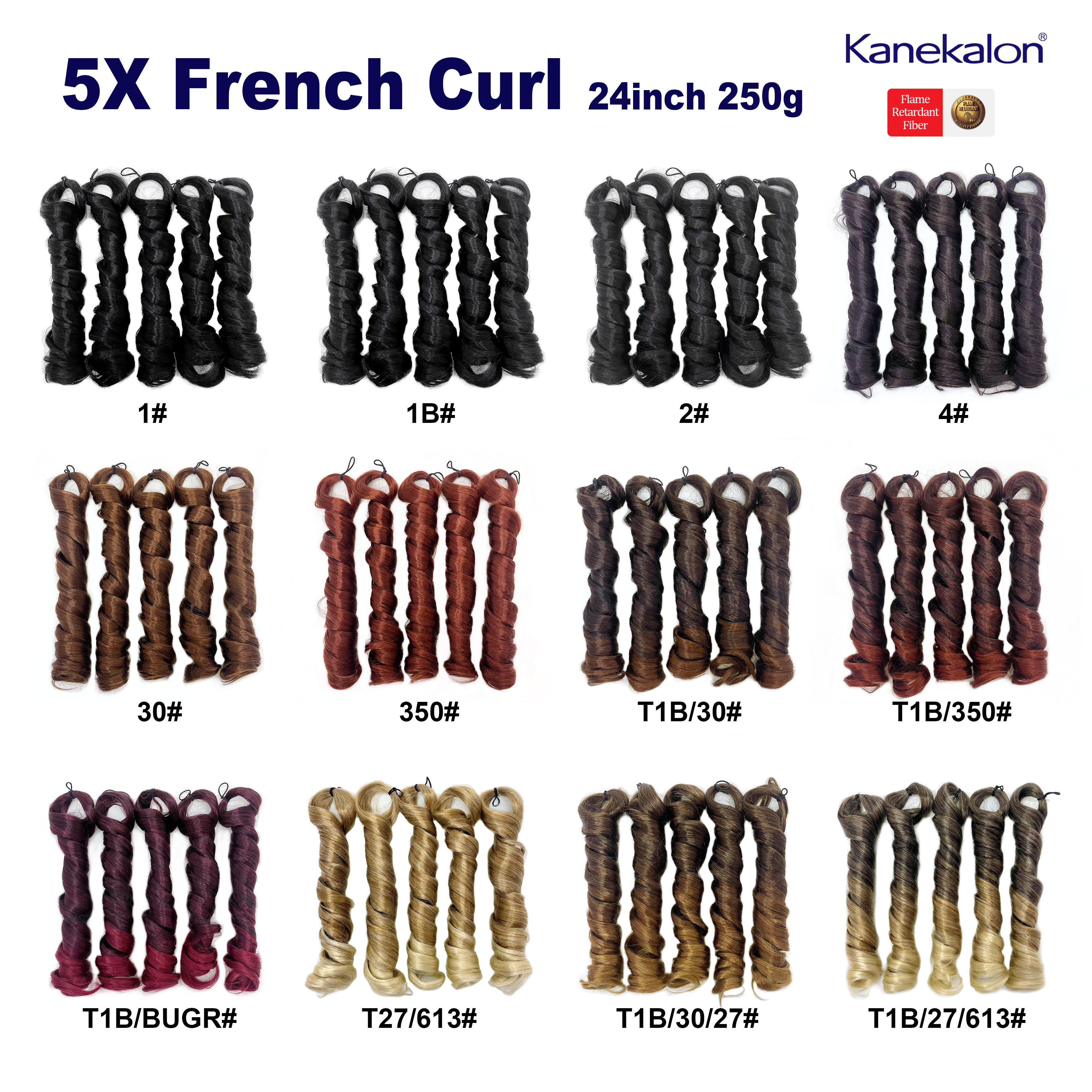 100% Kanekalon French Curls Braiding Hair 24 Inch 250g one pack Pre Stretched Loose Wave Goddess Wave Braiding Hair