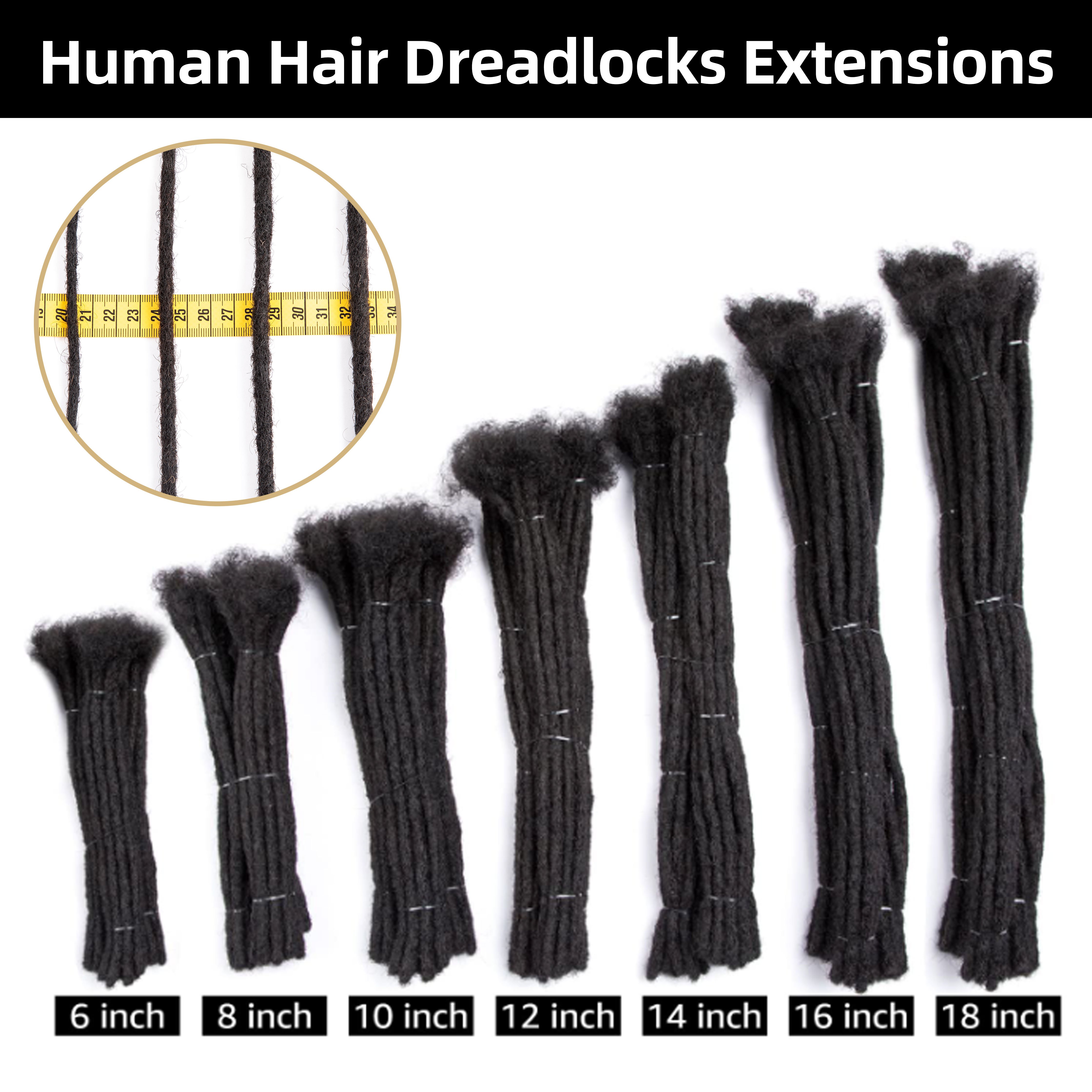 BLT hot selling 0.2 0.4 0.6 0.8cm thickness dreadlock human hair crochet hair dreads handmade human hair loc extensions