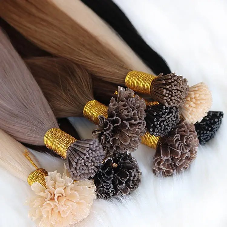Wholesale Italian Keratin Glue Bond U Tip Hair Extensions Human Hair 100% Russian Virgin Remy Keratin Pre bonded Hair Extensions