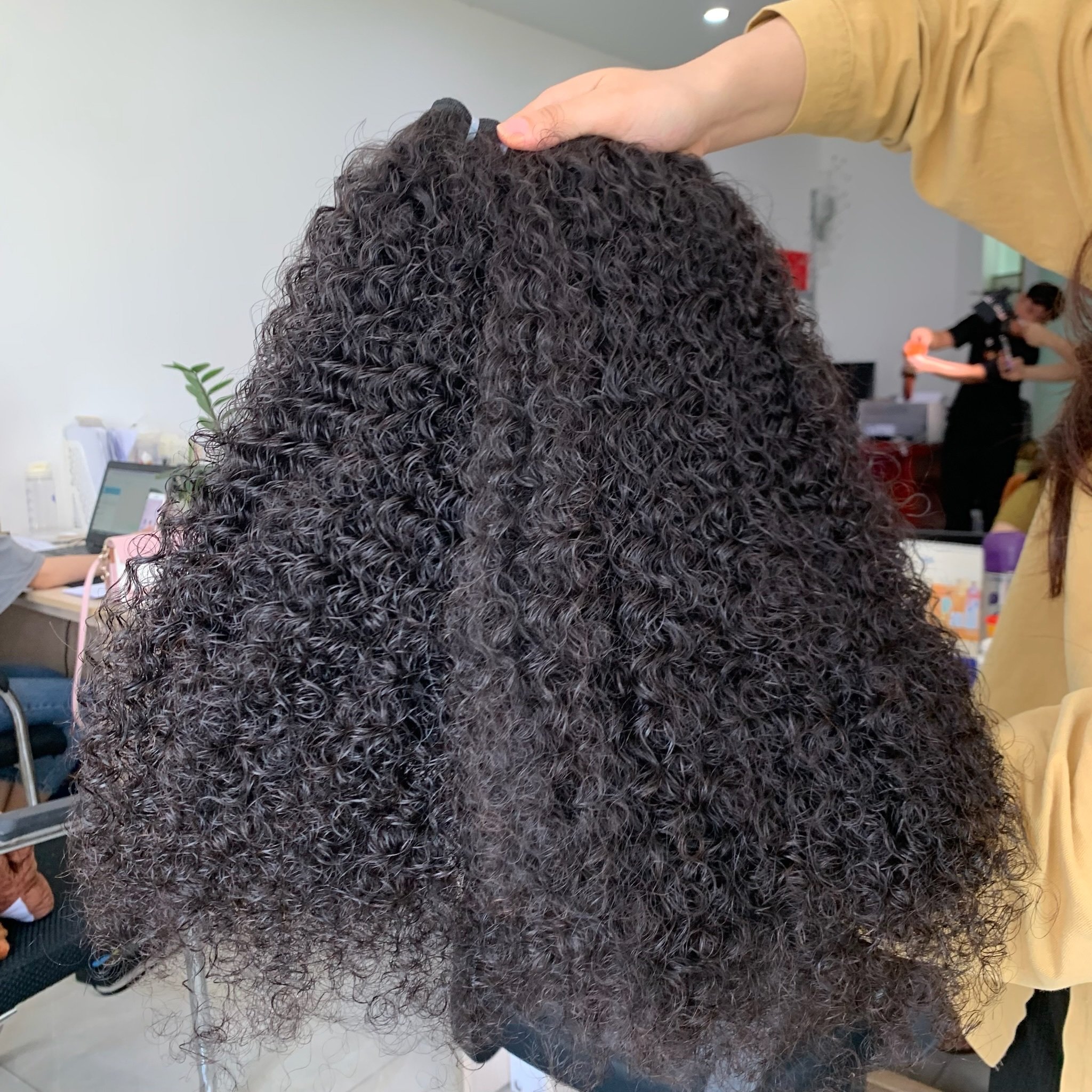 Factory price Natural raw Burmese curly weft hair bundle and frontal 100% Vietnamese human hair