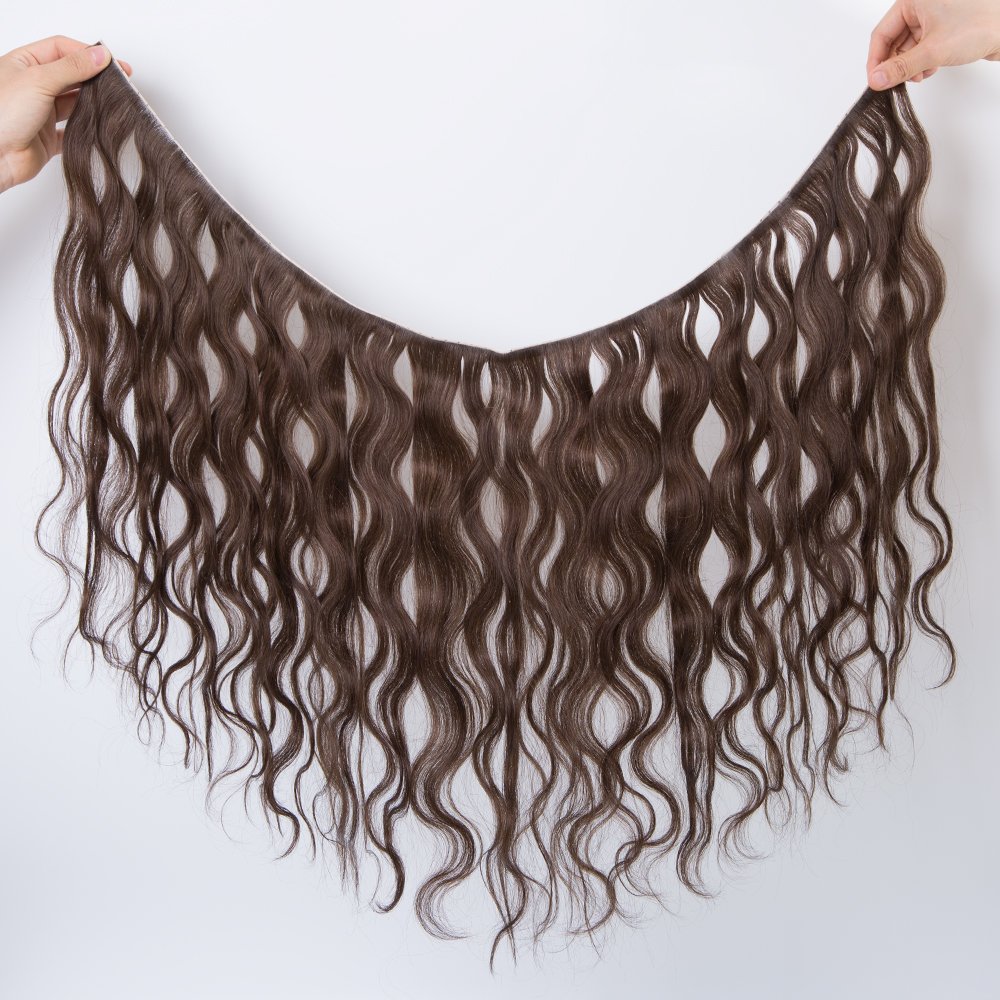 New Design Invisible Pu Skin Weft extension With Holes Virgin hair Easy To Use Custom Hole Weft hair extensions For Salon