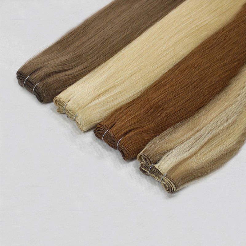 Cuticle Aligned remy raw european hair unprocessed hand-tied weft 100% remy human hair extension high quality