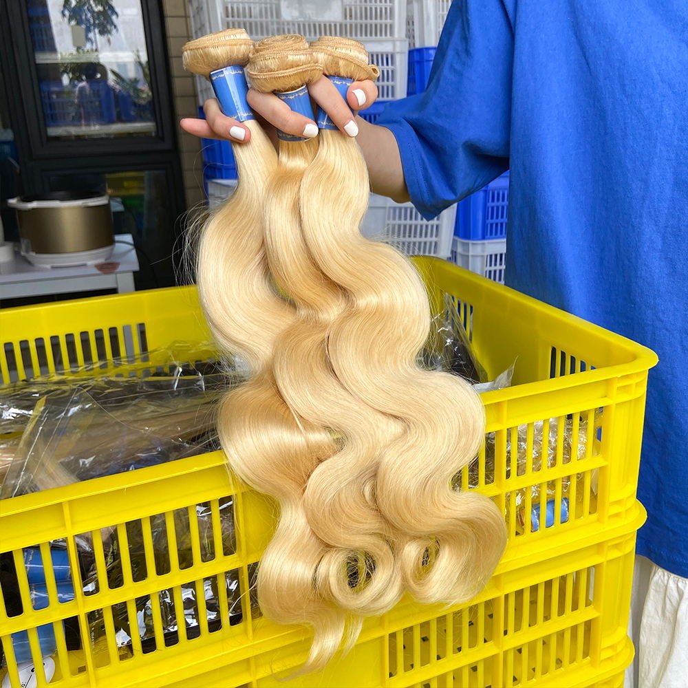 DKL Wholesale cuticle aligend color 613 raw virgin Indian hair,free sample human hair extension,613 unprocessed hair vendors