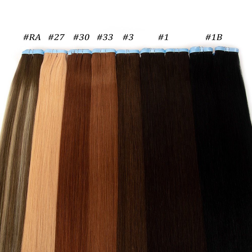 Top quality best dropshipping raw hair vendors one donor cuticle aligned Skin weft tape hair extensions russian hair