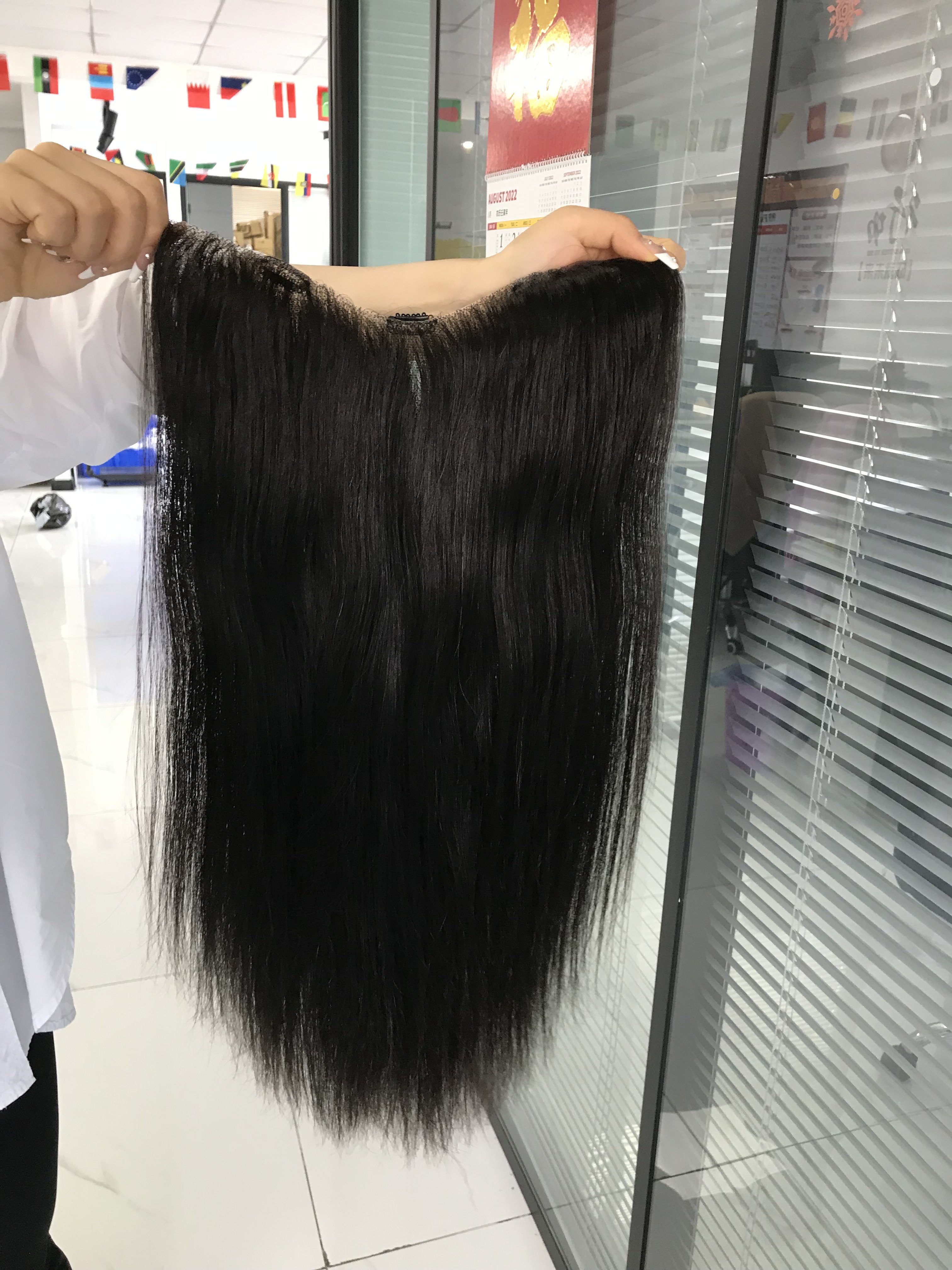 Lace clip in russian remy hair raw unprocessed human hair extensions clips