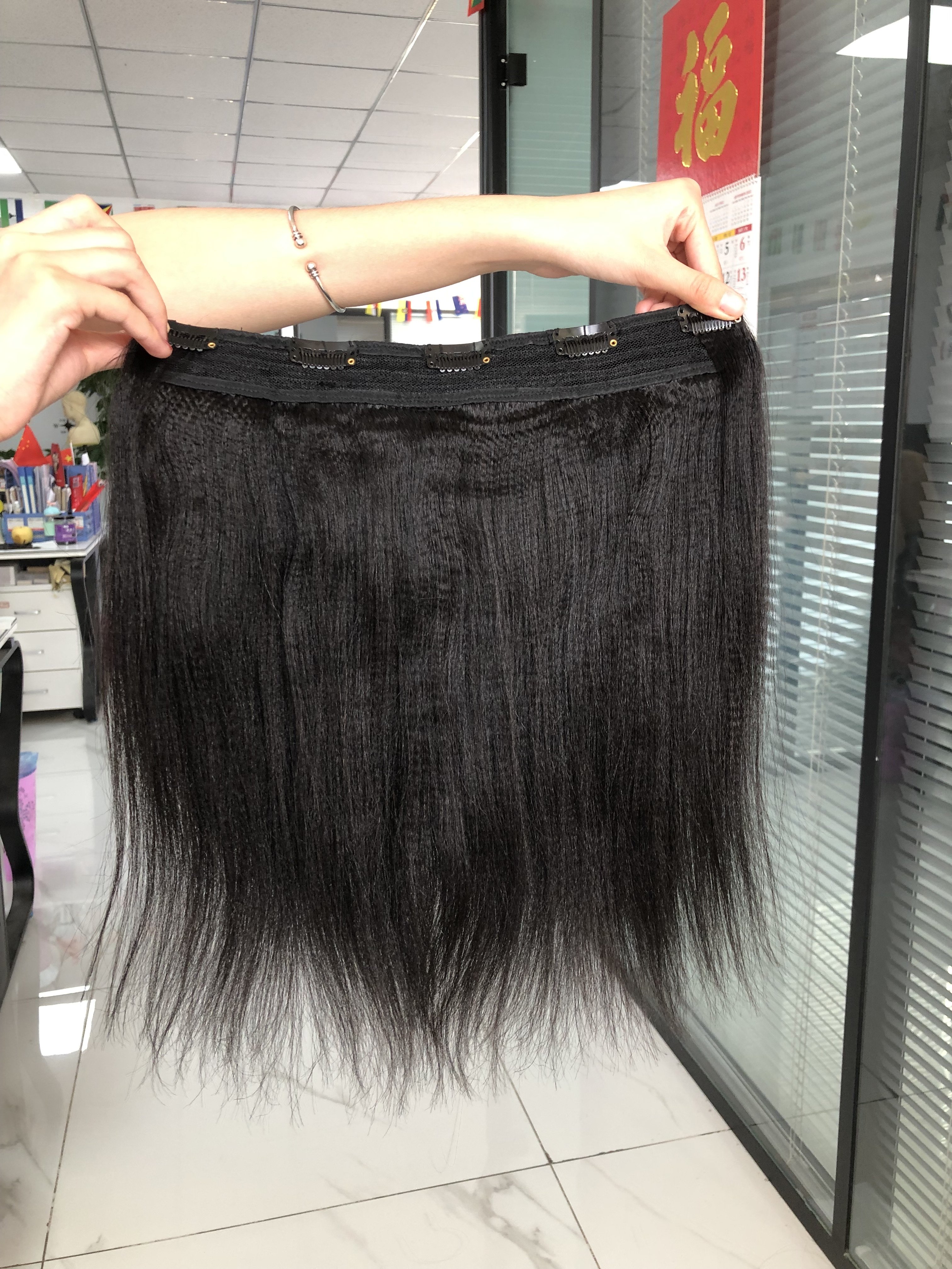 Lace clip in russian remy hair raw unprocessed human hair extensions clips
