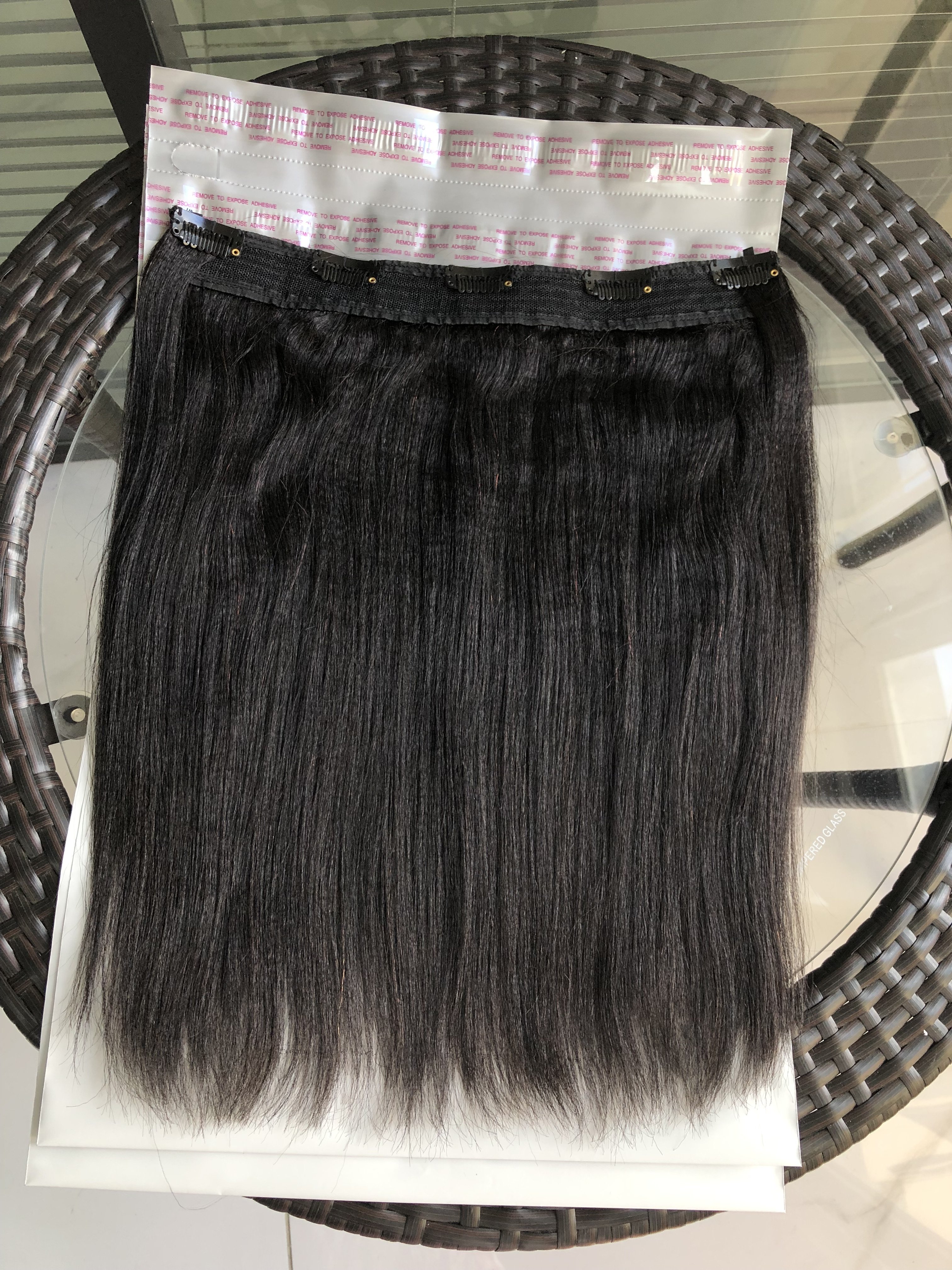Lace clip in russian remy hair raw unprocessed human hair extensions clips